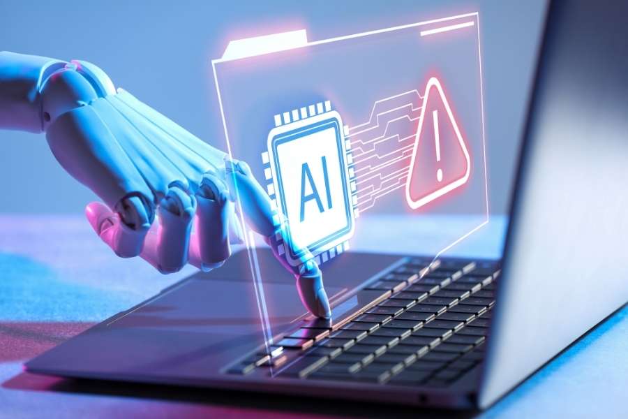 Une personne utilise un stylet sur une tablette tactile avec des interfaces d'intelligence artificielle générative.